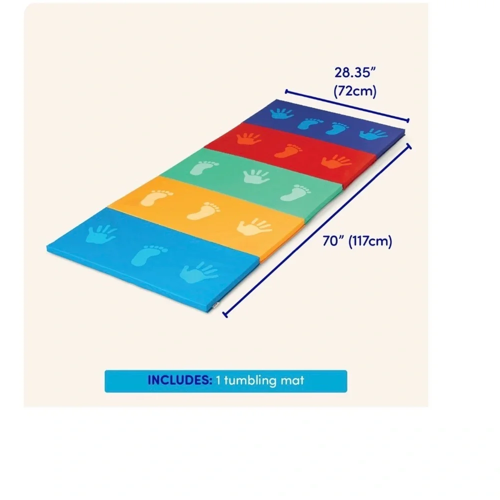BATTAT Mini Gymnastics Mat with Foldable, Multicolor Design (S-M) . NEW
